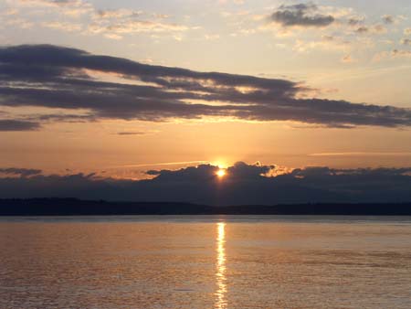alki beach, sunset